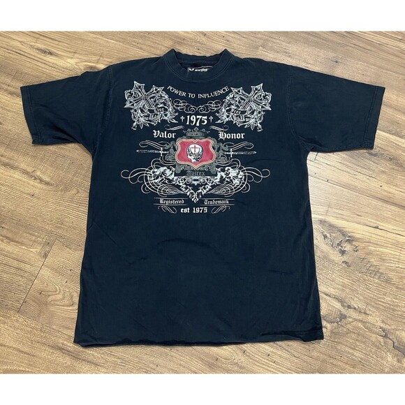 Vintage Y2K Avirex Power To Influence Skull Embroidered Shirt Mens L Valor 1975 - Picture 3 of 9